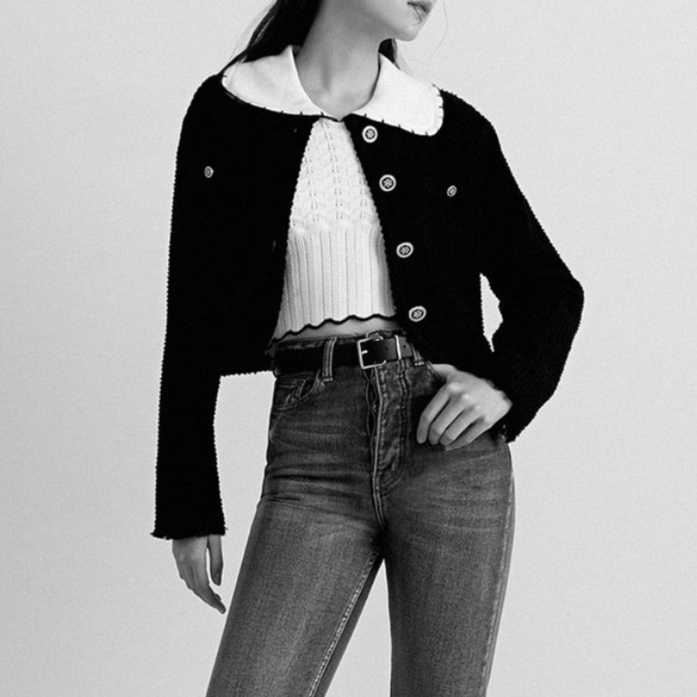 Pomelo Button Detail Shearling Jacket